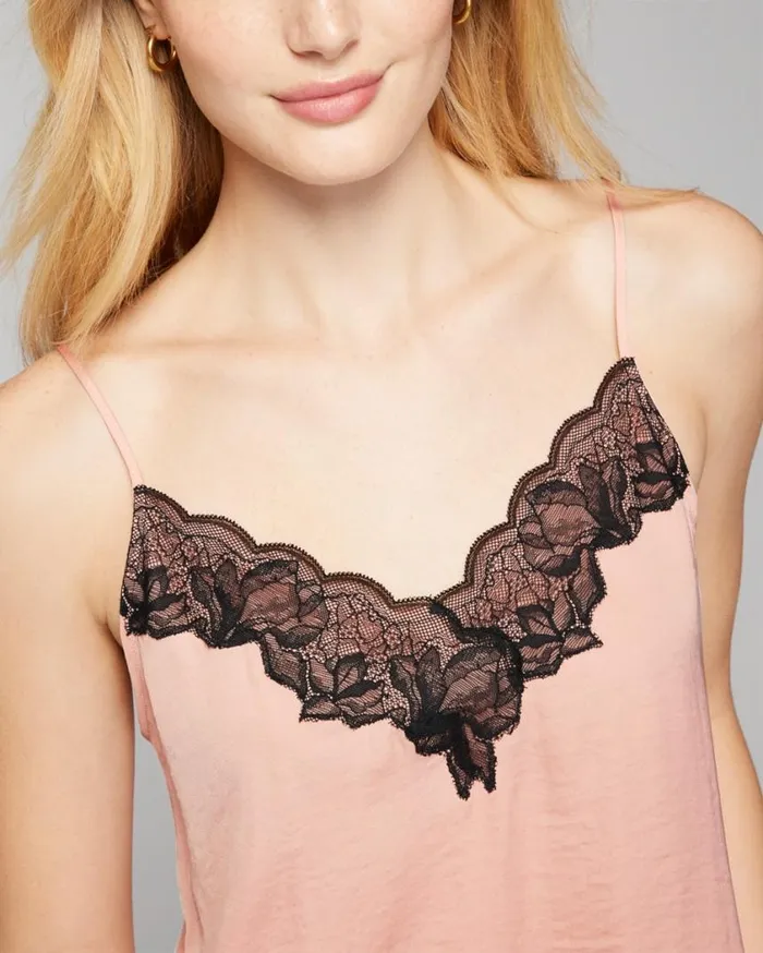 Soma Crinkle Satin LaceTrim Cami Wild Lavender Women Lingerie