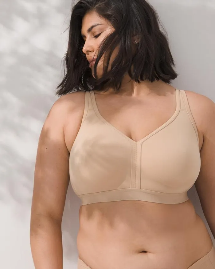Soma Embraceable Full Coverage Wireless Unlined Bra Warm Amber Women Bras