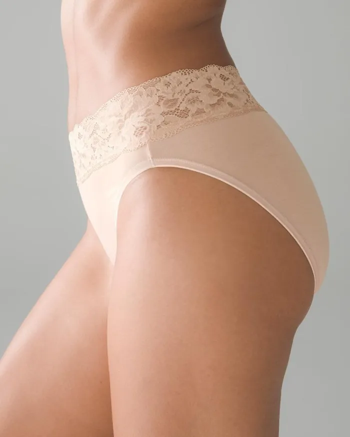 Soma Embraceable Super Soft Signature Lace HighLeg Brief Pale Sand Women Panties