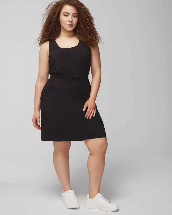 Soma Everstretch Tank Cargo Dress Black Women Short Dresses