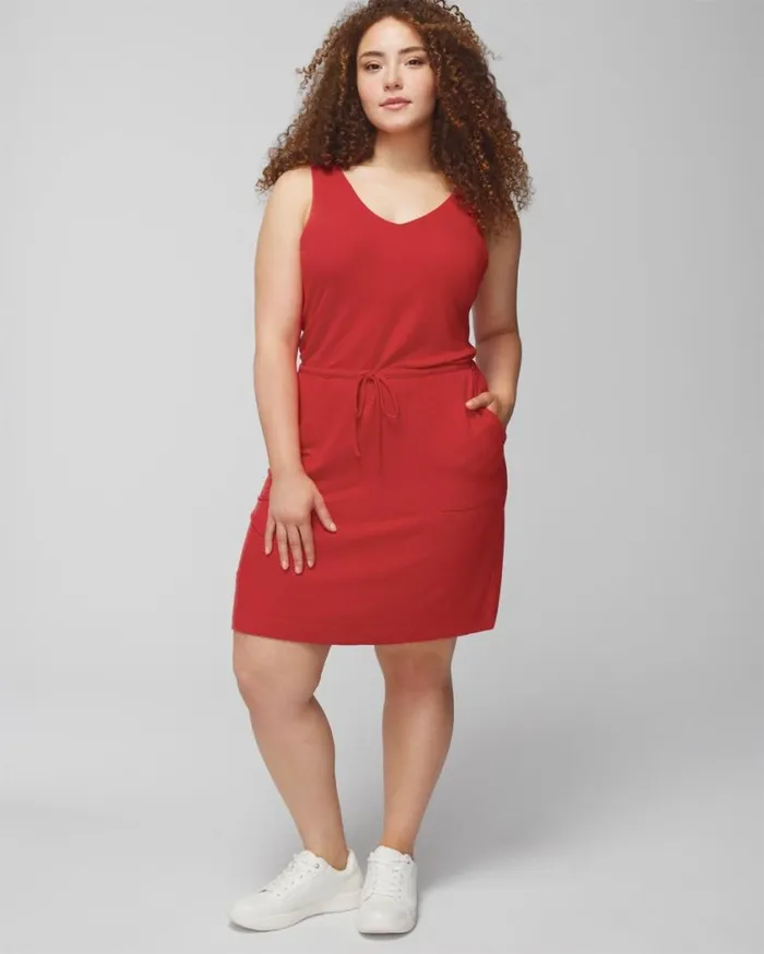 Soma French Terry VNeck Sneaker Dress Greener Pastures Women Short Dresses