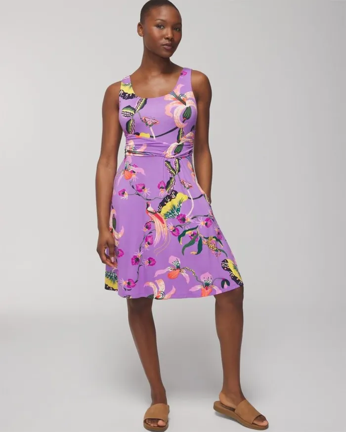 Soma Soft Jersey Draped Empire Short Bra Dress Painted In Paradise G Nvy Women Short Dresses