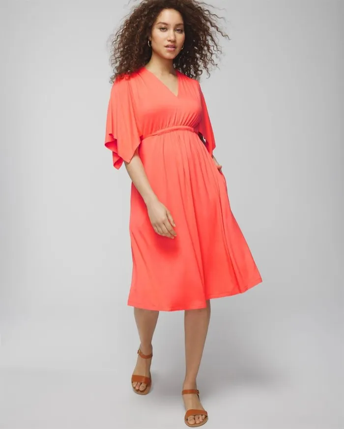 Soma Soft Jersey Flutter Sleeve Short Bra Dress Black Women Short Dresses