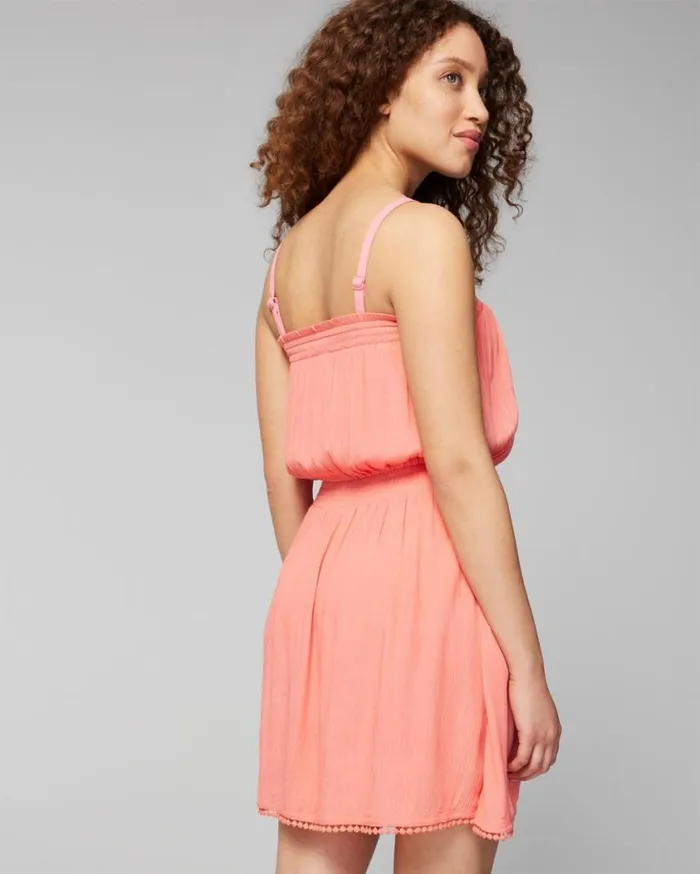 Soma Soma Swim Bandeau PomTrim CoverUp Shell Pink Women Swim
