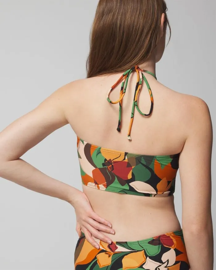 Soma Soma Swim Halter Crop Top Curves Ahead Green Women Swim