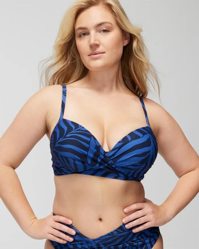 Soma Soma Swim Twist Bikini Top Unbeleafable True Blue Women Swim