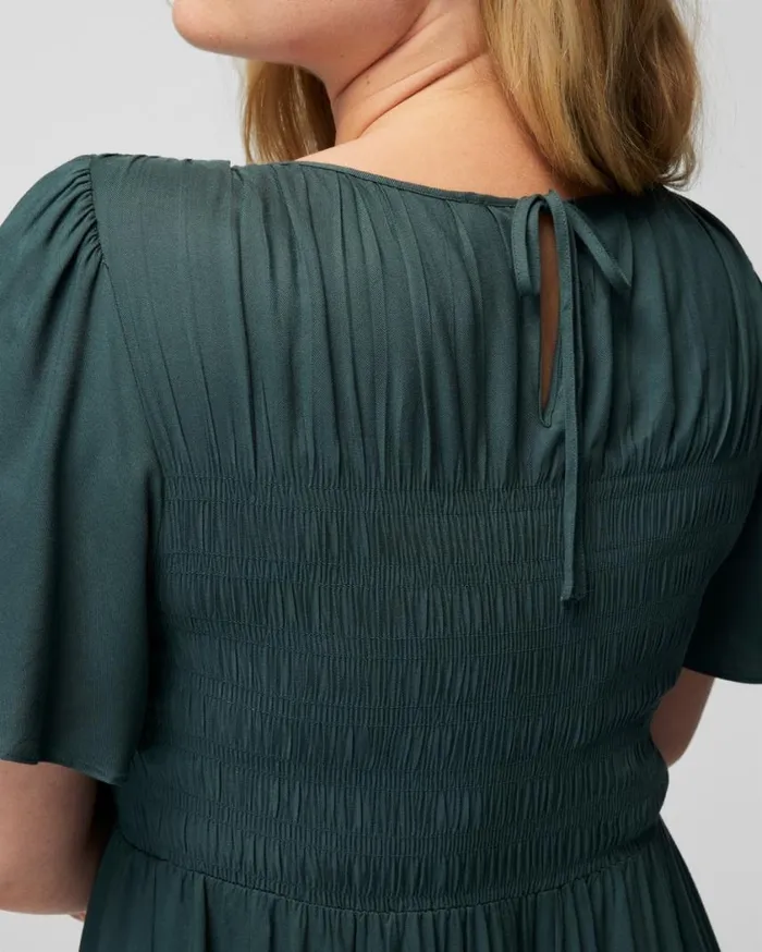Soma Woven Flutter Sleeve Midi Bra Dress Woodland Women Midi Dresses