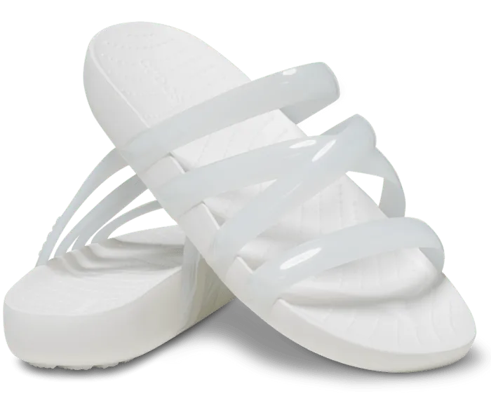 Splash Glossy Strappy Sandal White Women Crocs Slides