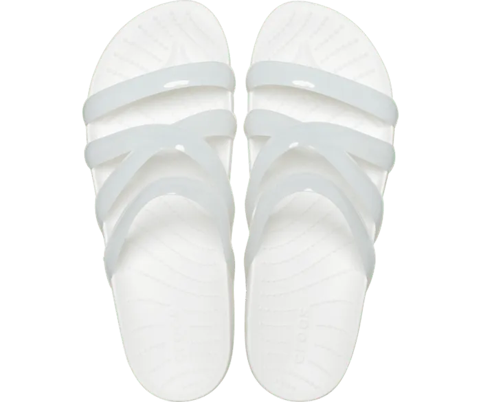Splash Glossy Strappy Sandal White Women Crocs Slides