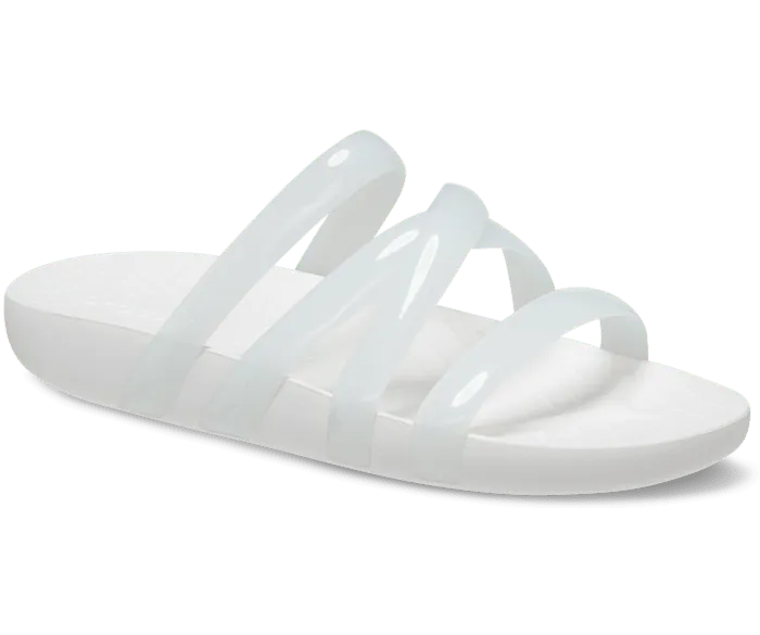 Splash Glossy Strappy Sandal White Women Crocs Slides
