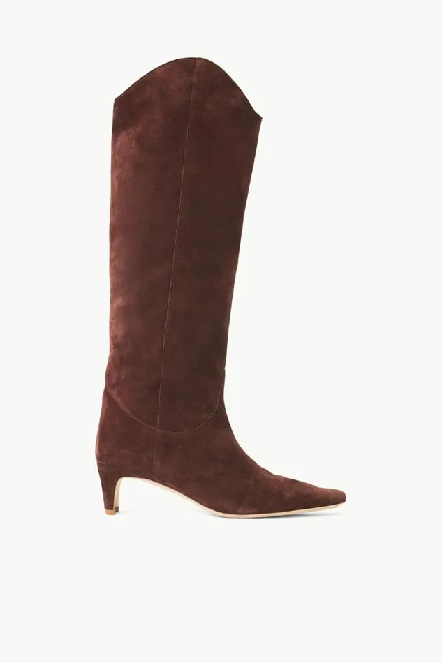 STAUD Boots WESTERN WALLY BOOT Mahogany Suede 8211 Women