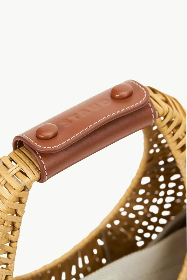 STAUD Crossbody MINI MOON WICKER BAG Natural 8211 Women