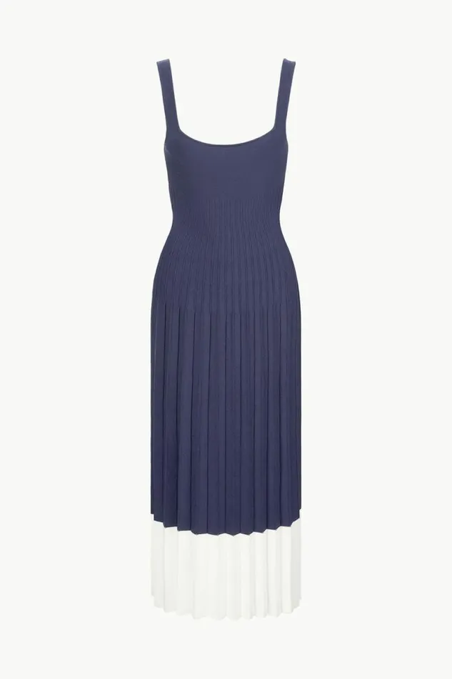 STAUD Dresses ELLISON DRESS Navy White 8211 Women STAUD Dresses ELLISON DRESS Navy White 8211 Women