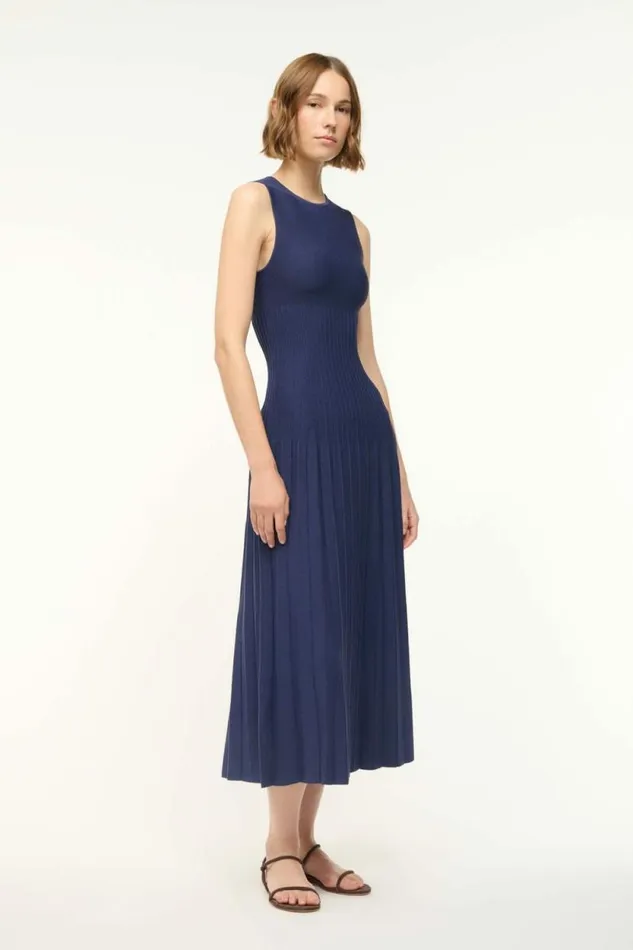 STAUD Dresses ELYSE DRESS Navy 8211 Women