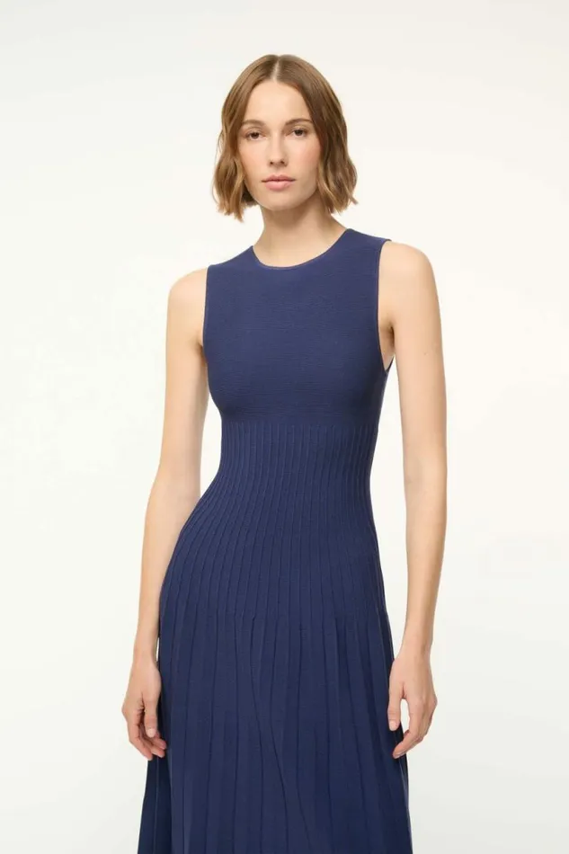 STAUD Dresses ELYSE DRESS Navy 8211 Women