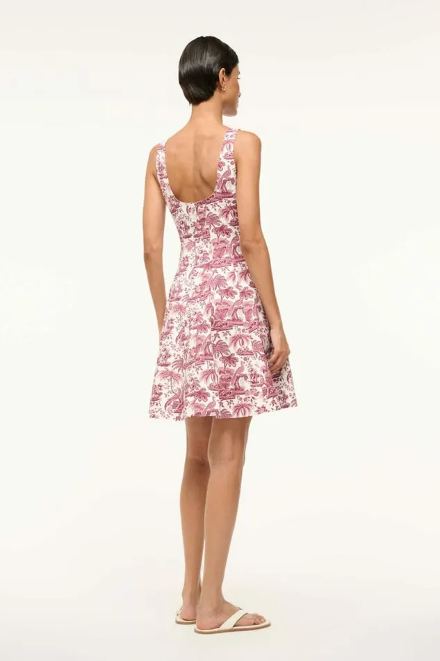 STAUD Dresses MINI WELLS DRESS Bordeaux Toile 8211 Women STAUD Dresses MINI WELLS DRESS Bordeaux Toile 8211 Women