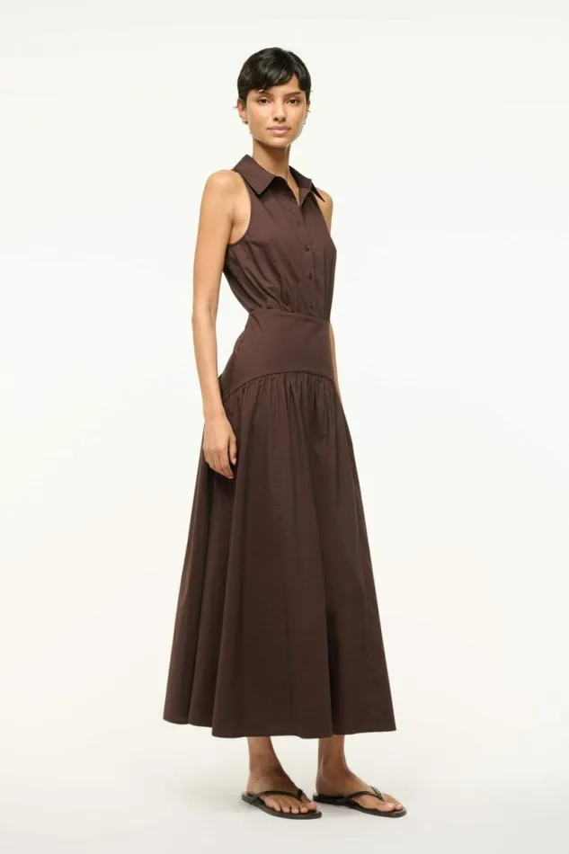 STAUD Dresses ROMY DRESS Earth 8211 Women STAUD Dresses ROMY DRESS Earth 8211 Women