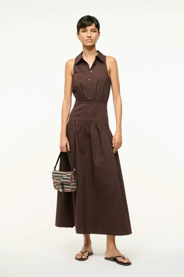 STAUD Dresses ROMY DRESS Earth 8211 Women STAUD Dresses ROMY DRESS Earth 8211 Women