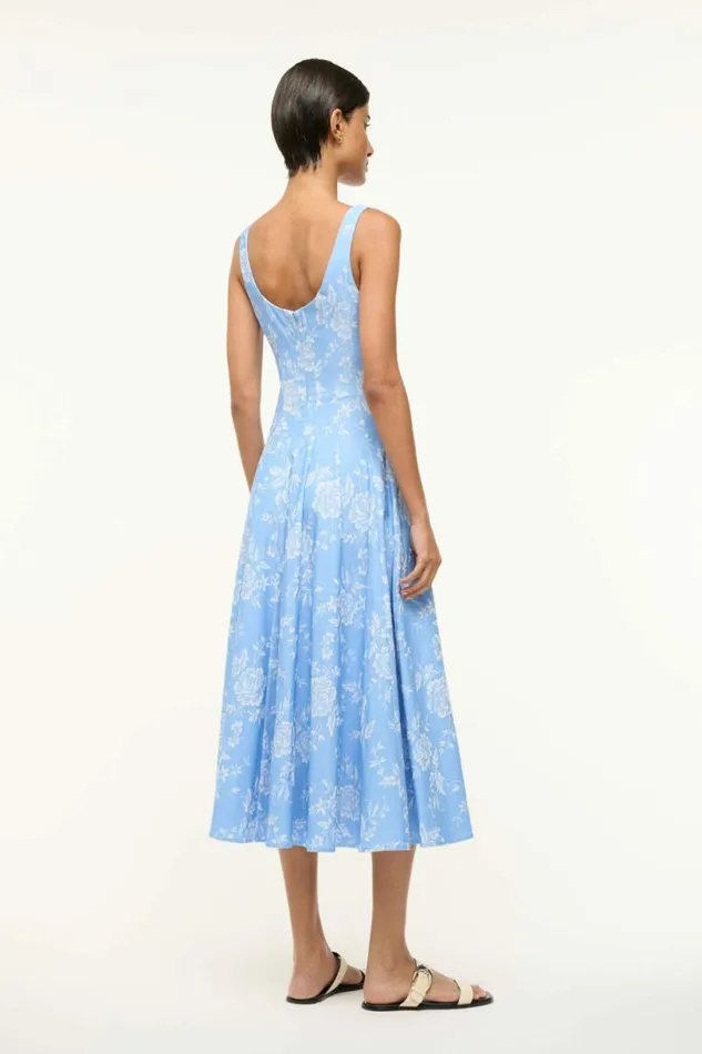 STAUD Dresses WELLS DRESS Blue Rose 8211 Women STAUD Dresses WELLS DRESS Blue Rose 8211 Women