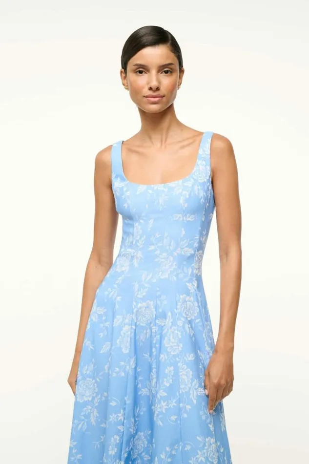 STAUD Dresses WELLS DRESS Blue Rose 8211 Women STAUD Dresses WELLS DRESS Blue Rose 8211 Women