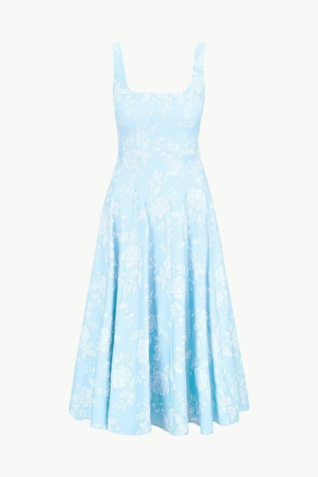 STAUD Dresses WELLS DRESS Blue Rose 8211 Women STAUD Dresses WELLS DRESS Blue Rose 8211 Women
