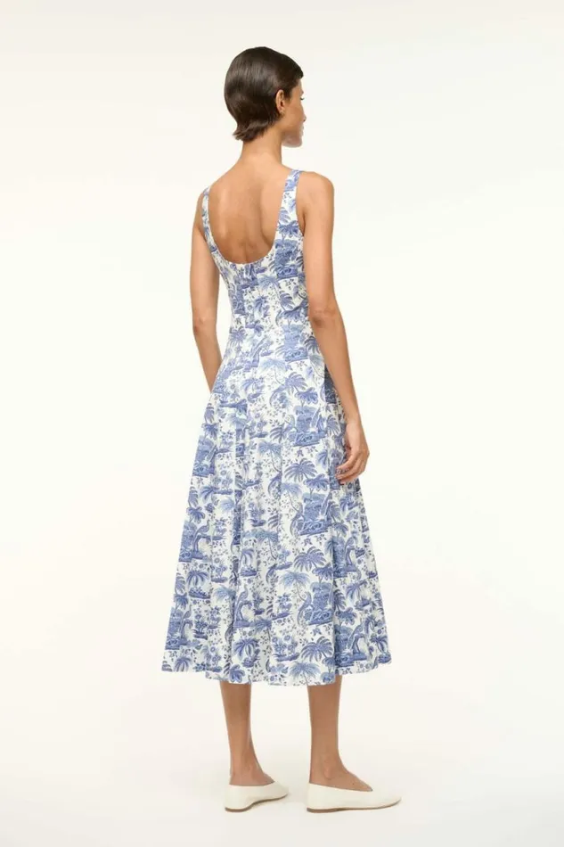 STAUD Dresses WELLS DRESS Blue Toile 8211 Women