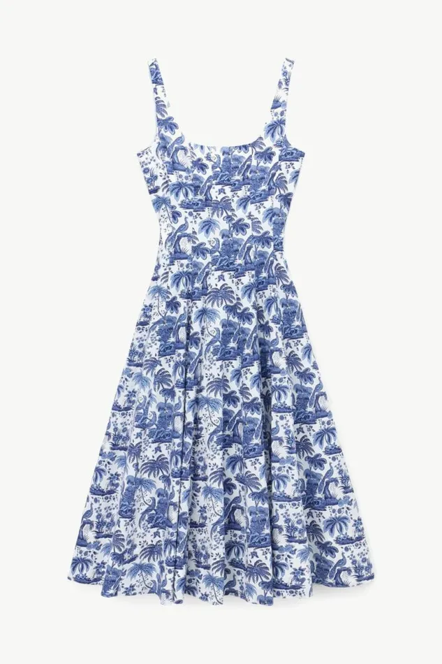 STAUD Dresses WELLS DRESS Blue Toile 8211 Women