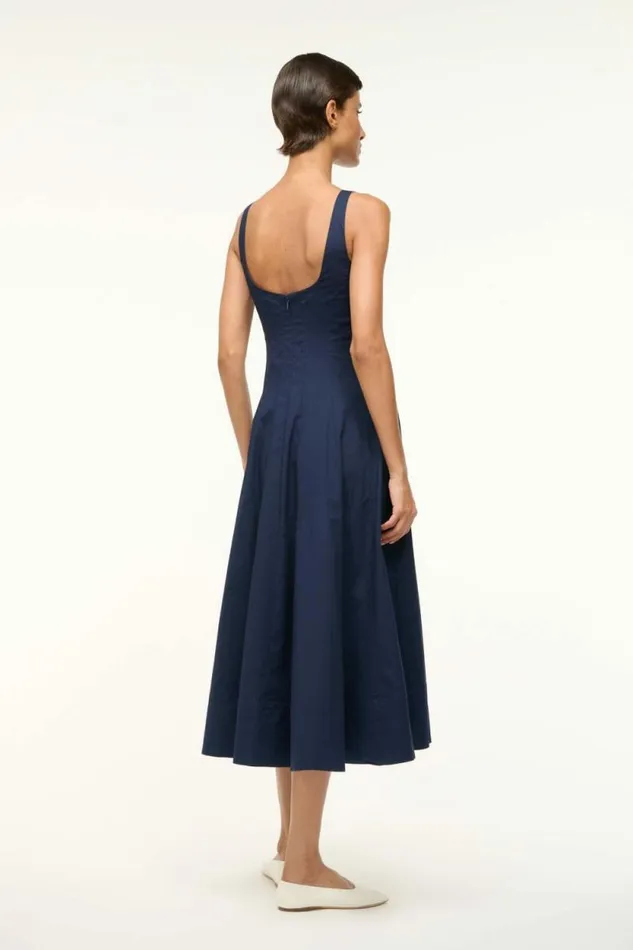 STAUD Dresses WELLS DRESS Navy 8211 Women