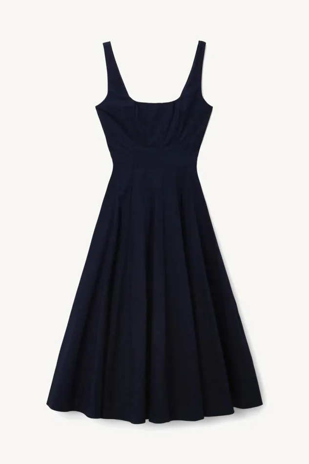 STAUD Dresses WELLS DRESS Navy 8211 Women