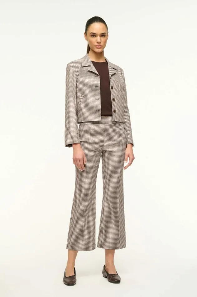 STAUD Outerwear and Jackets REGENCY JACKET Dark Chocolate Micro Check 8211 Women STAUD Outerwear and Jackets REGENCY JACKET Dark Chocolate Micro Check 8211 Women