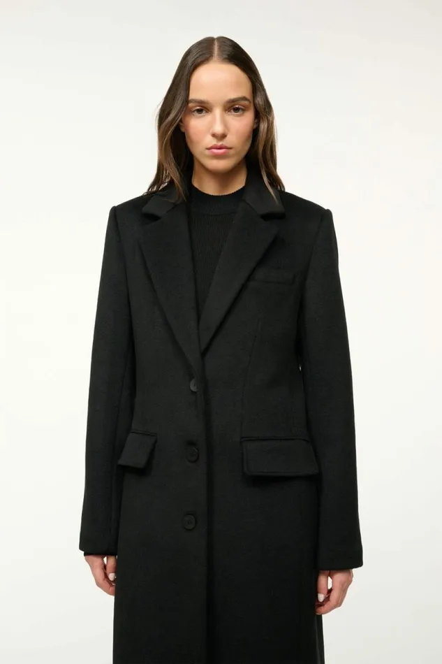 STAUD Outerwear and Jackets SANZA COAT Black 8211 Women STAUD Outerwear and Jackets SANZA COAT Black 8211 Women