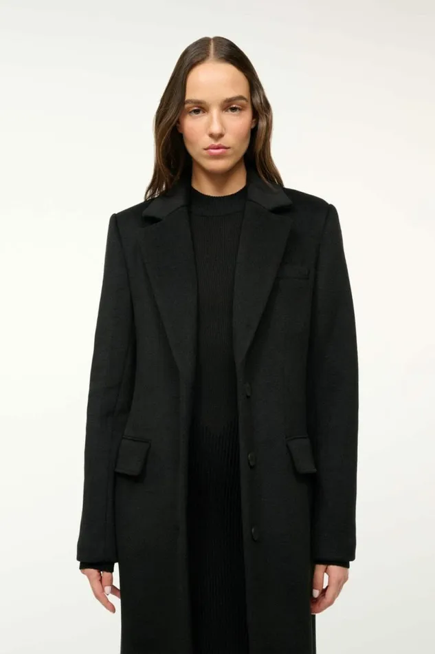 STAUD Outerwear and Jackets SANZA COAT Black 8211 Women STAUD Outerwear and Jackets SANZA COAT Black 8211 Women