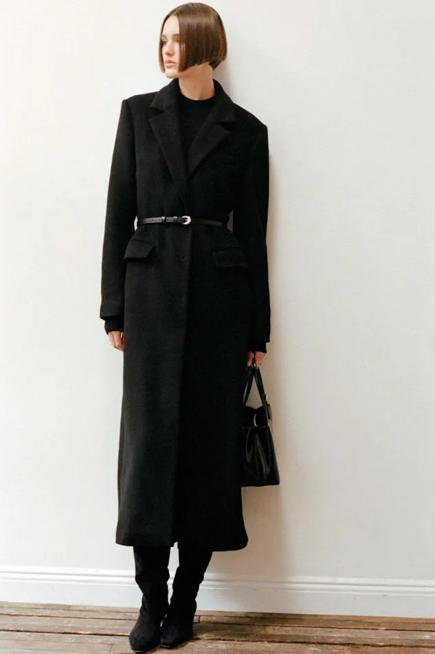 STAUD Outerwear and Jackets SANZA COAT Black 8211 Women STAUD Outerwear and Jackets SANZA COAT Black 8211 Women