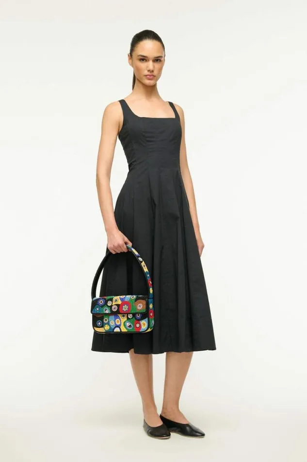 STAUD Shoulder TOMMY BEADED BAG Black Millefiori 8211 Women