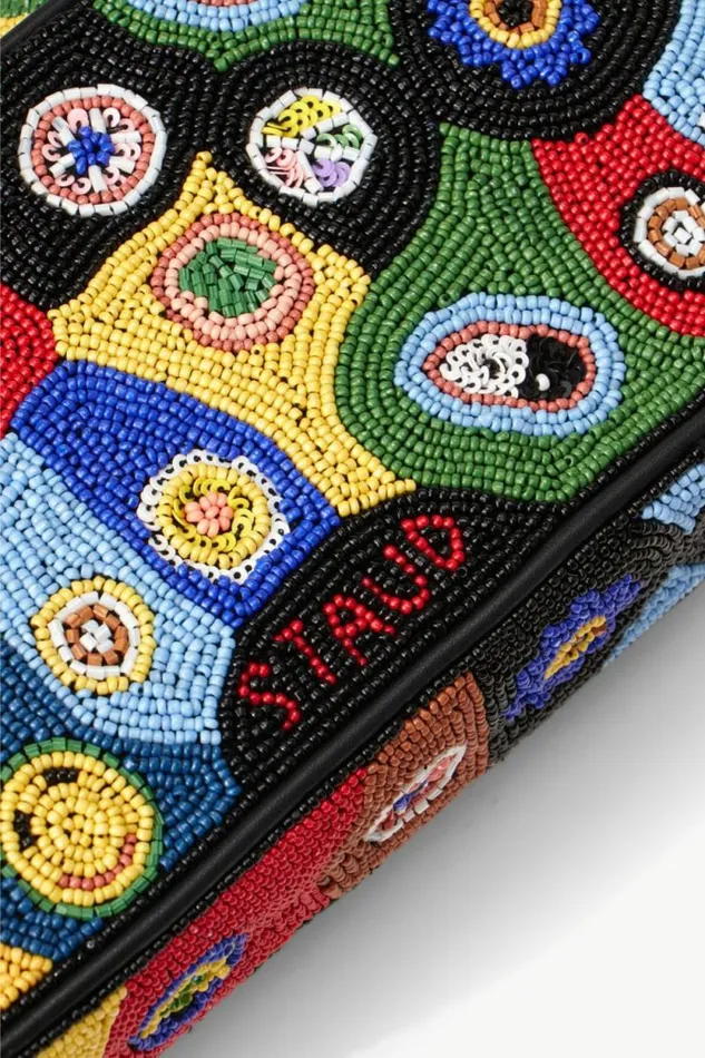 STAUD Shoulder TOMMY BEADED BAG Black Millefiori 8211 Women