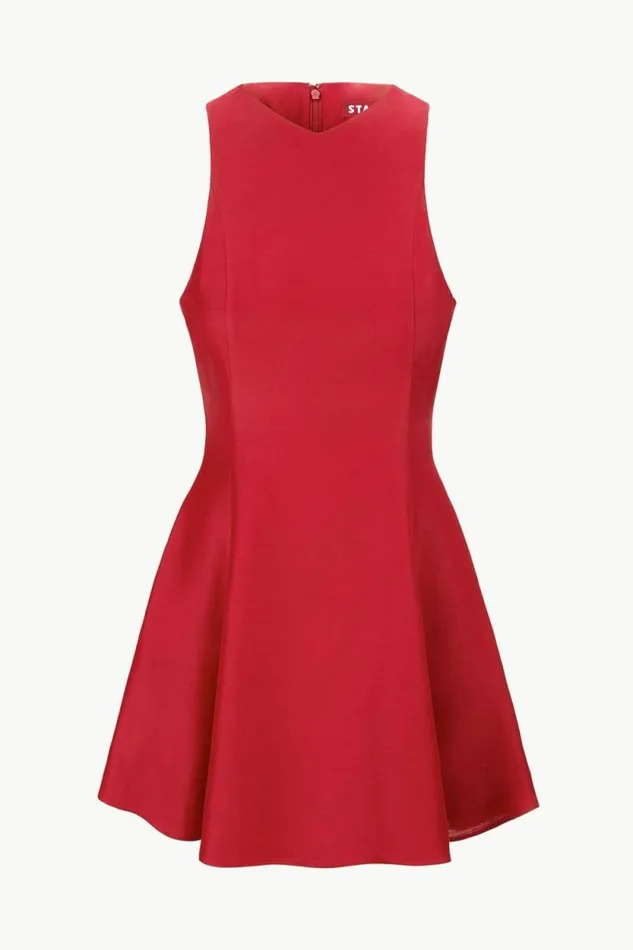 STAUD Silk MINI HEIKE DRESS Rouge 8211 Women