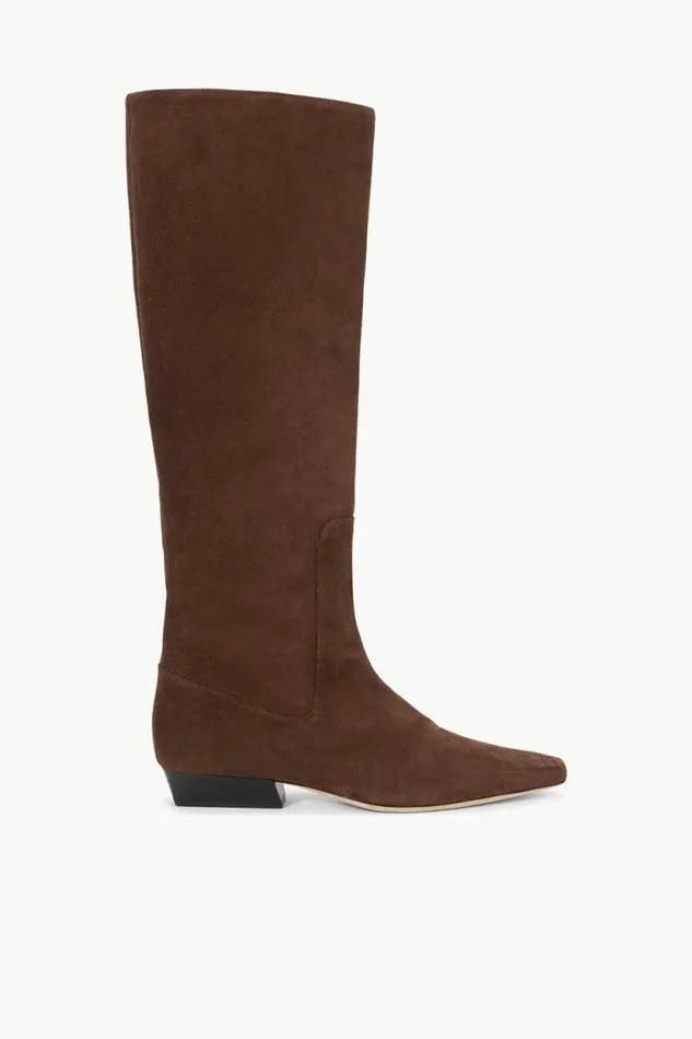 STAUD STAUD and Wrangler WALLY FLAT BOOT Mahogany Suede 8211 Women