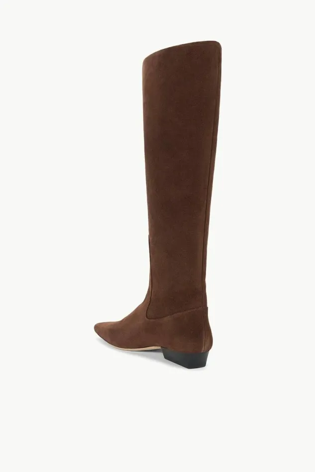 STAUD STAUD and Wrangler WALLY FLAT BOOT Mahogany Suede 8211 Women