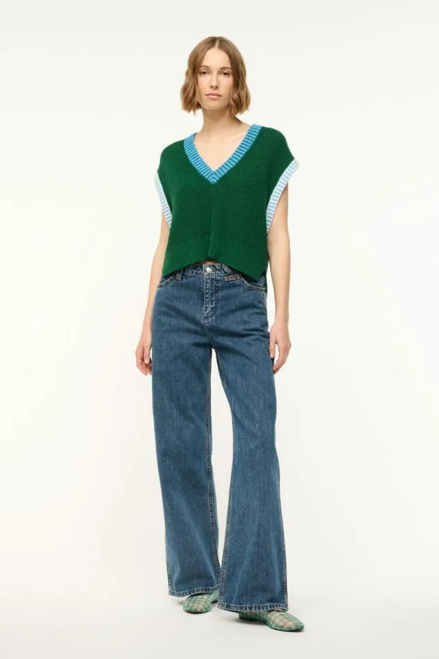 STAUD Sweaters AMERICANA SWEATER Jungle Sky Ivory 8211 Women