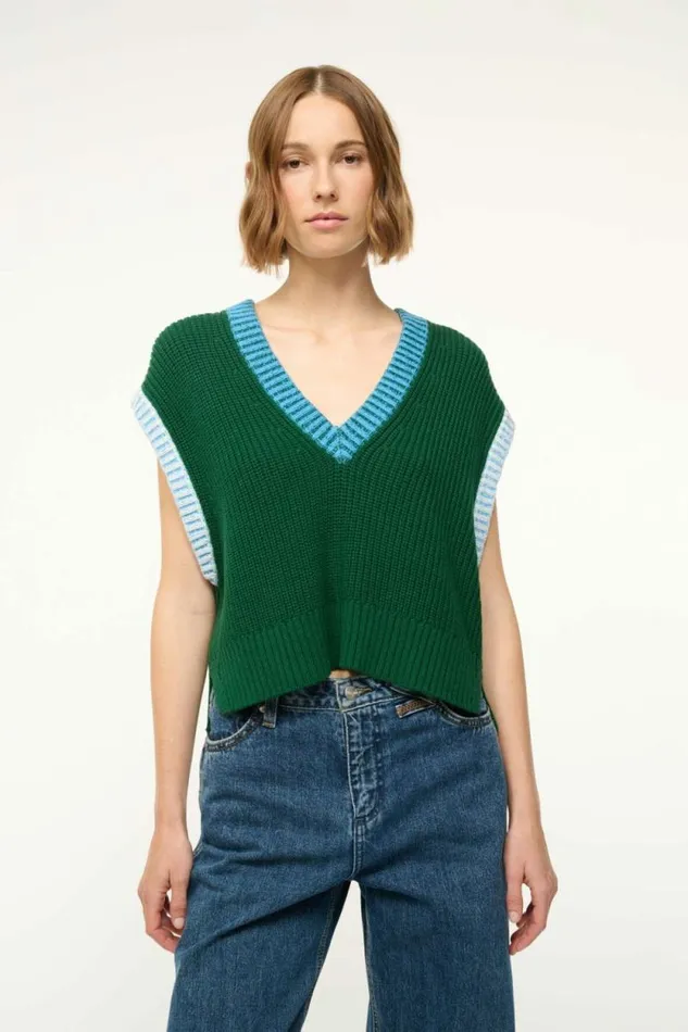 STAUD Sweaters AMERICANA SWEATER Jungle Sky Ivory 8211 Women
