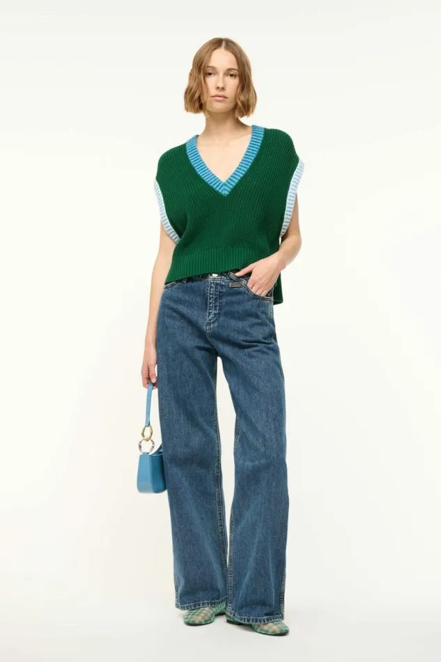 STAUD Sweaters AMERICANA SWEATER Jungle Sky Ivory 8211 Women