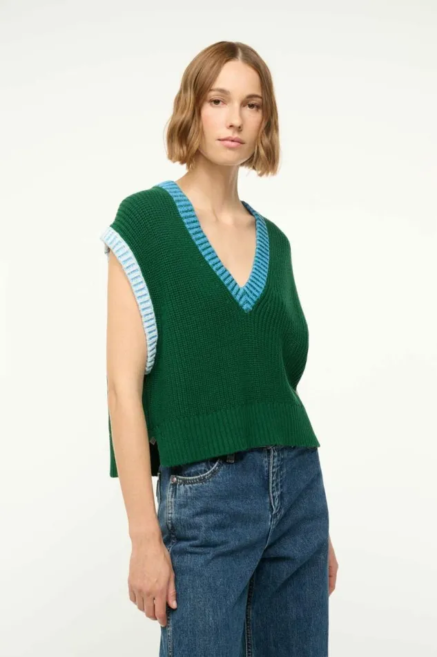 STAUD Sweaters AMERICANA SWEATER Jungle Sky Ivory 8211 Women