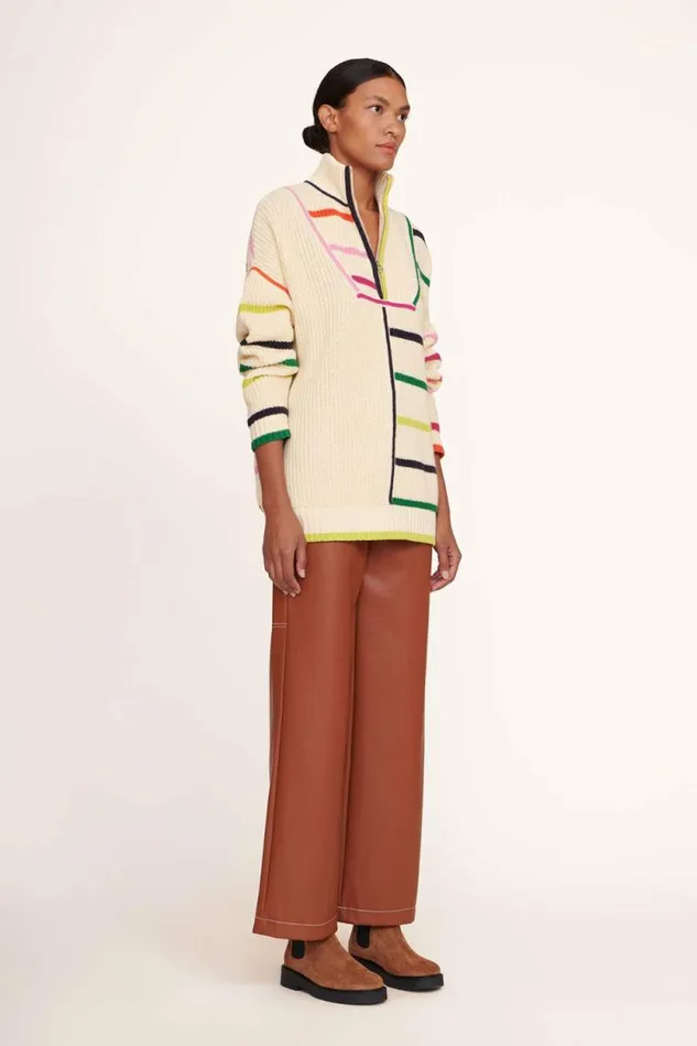 STAUD Sweaters HAMPTON SWEATER Creme Rainbow Multi 8211 Women STAUD Sweaters HAMPTON SWEATER Creme Rainbow Multi 8211 Women
