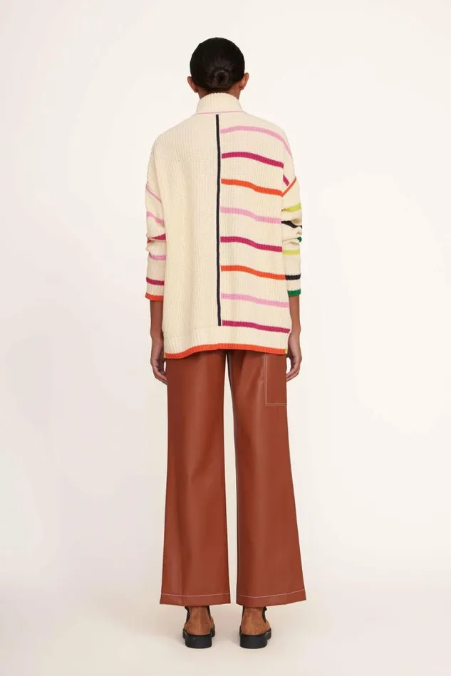 STAUD Sweaters HAMPTON SWEATER Creme Rainbow Multi 8211 Women STAUD Sweaters HAMPTON SWEATER Creme Rainbow Multi 8211 Women