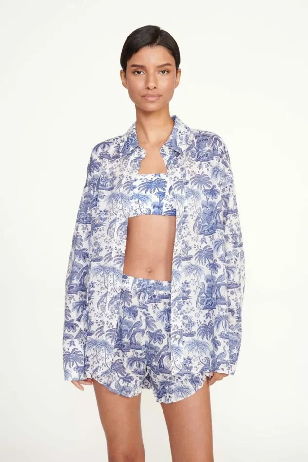 STAUD Swim COLTON SHIRT Blue Toile 8211 Women STAUD Swim COLTON SHIRT Blue Toile 8211 Women