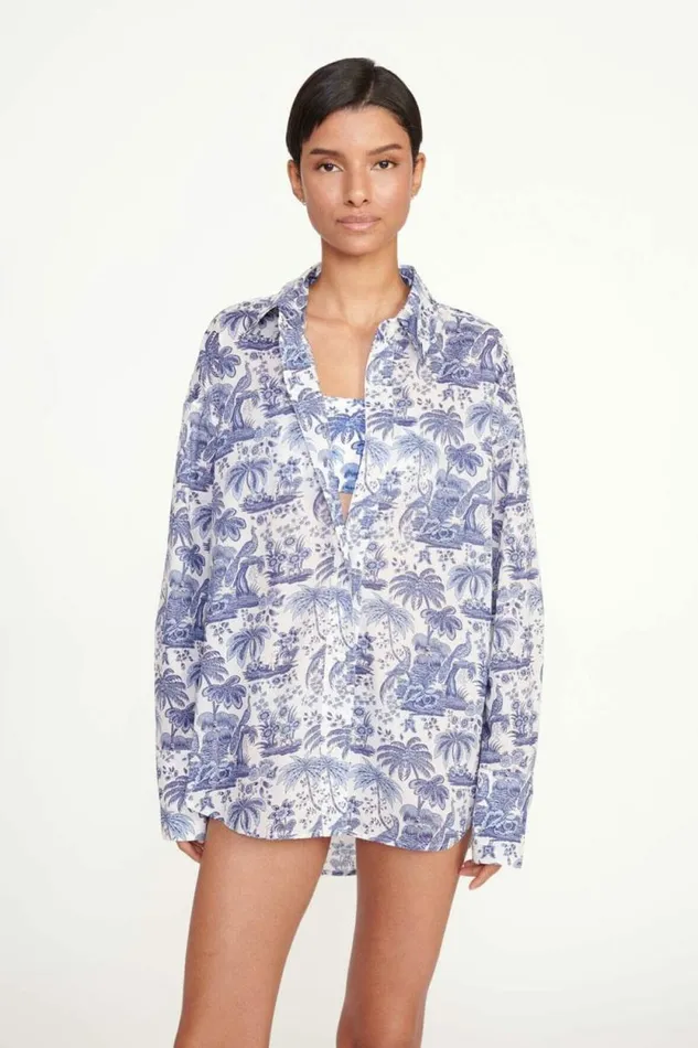 STAUD Swim COLTON SHIRT Blue Toile 8211 Women STAUD Swim COLTON SHIRT Blue Toile 8211 Women