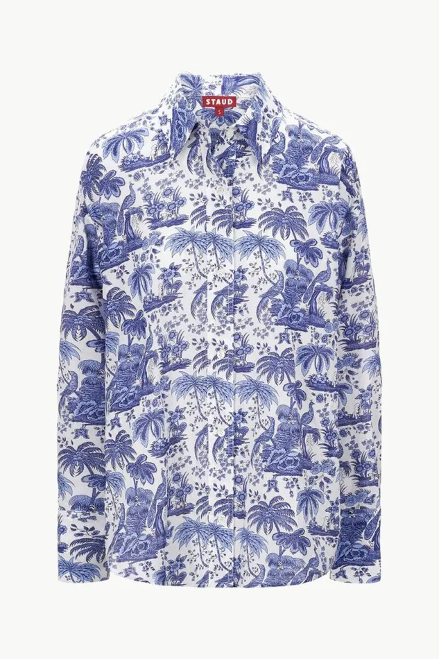 STAUD Swim COLTON SHIRT Blue Toile 8211 Women STAUD Swim COLTON SHIRT Blue Toile 8211 Women