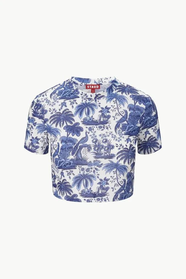 STAUD Swim FERNANDA COVERUP TOP Blue Toile 8211 Women STAUD Swim FERNANDA COVERUP TOP Blue Toile 8211 Women