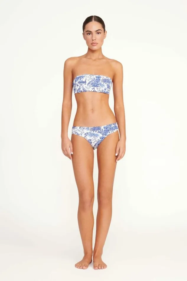 STAUD Swim MALA BIKINI TOP Blue Toile 8211 Women STAUD Swim MALA BIKINI TOP Blue Toile 8211 Women