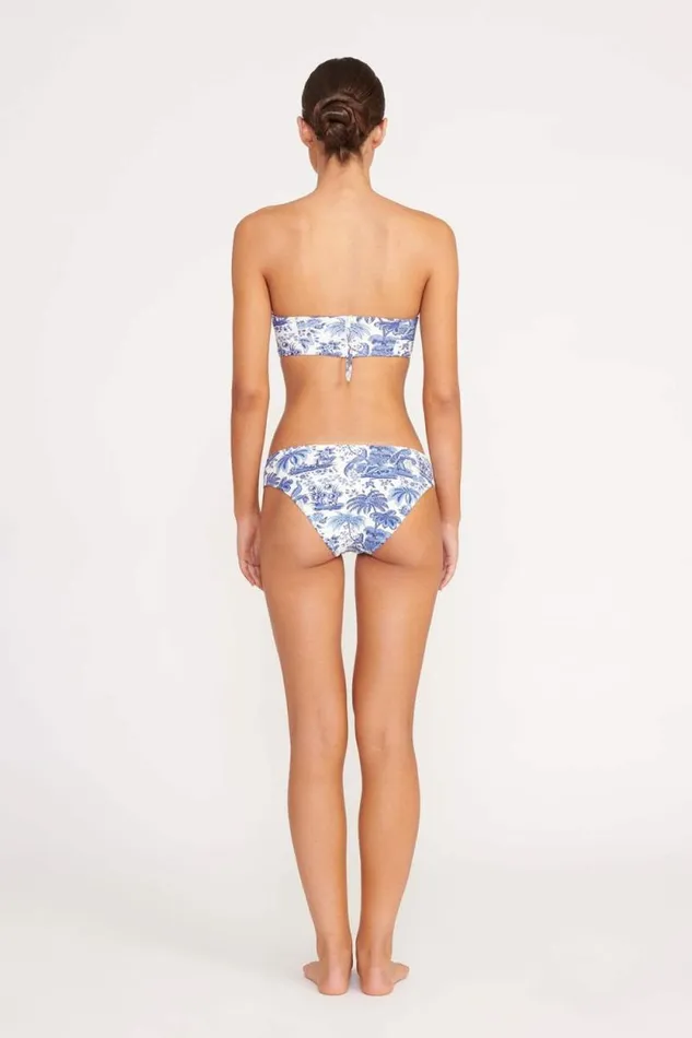STAUD Swim MALA BIKINI TOP Blue Toile 8211 Women STAUD Swim MALA BIKINI TOP Blue Toile 8211 Women